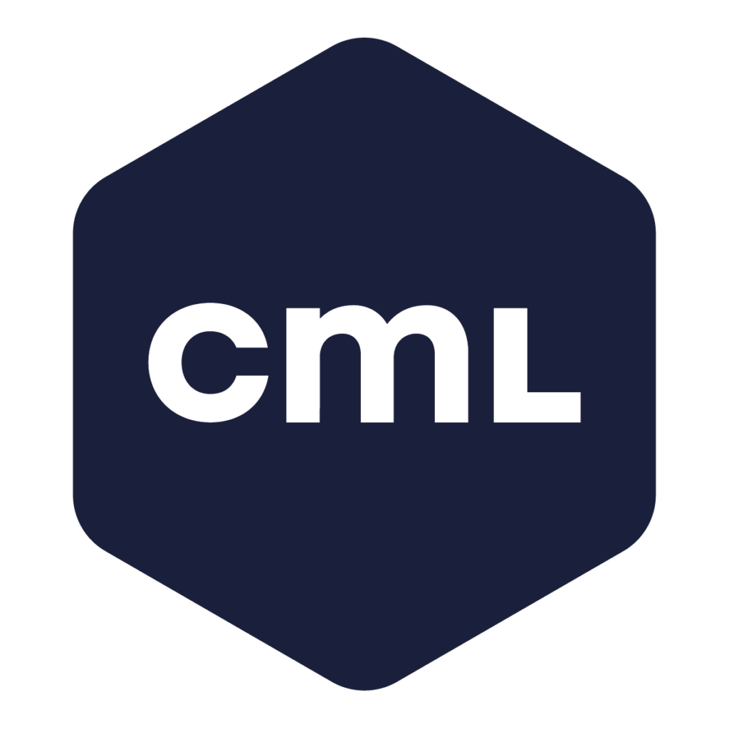 CML Logo_CML Icoon Secundair Wit op blauw